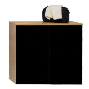 Badea Wäscheschrank 70 cm, 2 Türen, herausnehmbarer Wäschekorb