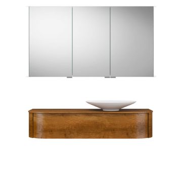 Burgbad Lavo 2.0 Badmöbel Set 57 - 122 cm, Spiegelschrank, Mineralguss-Aufsatzbe