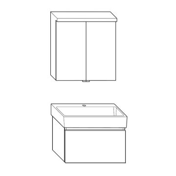 Burgbad LIN20 Badmöbel Set 63 cm Skizze