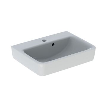 Geberit Renova Plan Waschtisch - Hahnloch, Überlauf, weiß