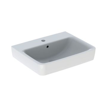 Geberit Renova Plan Aufsatz-Waschtisch Hahnloch, Überlauf, Ablagefläche