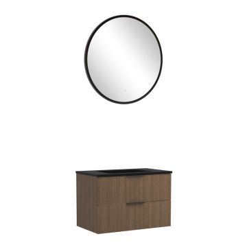 Held Möbel Glasgow Badmöbel Set - 80 cm, Flächenspiegel, Mineralgussbecken