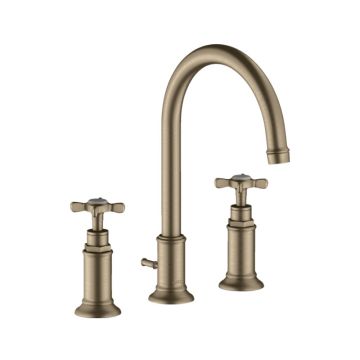 Axor Montreux Waschtischarmatur 180 mit Kreuzgriffen, Zugstangen-Ablaufgarnitur