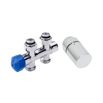 HSK Designheizkörper Anschlussarmaturen - Mittelanschluss Boden - Durchgangsvari