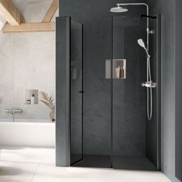 HSK Exklusiv 2.0 Duschtür für Nische Schwarz-matt