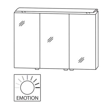 Laguna Spiegelschränke Spiegelschrank - 120 cm Skizze