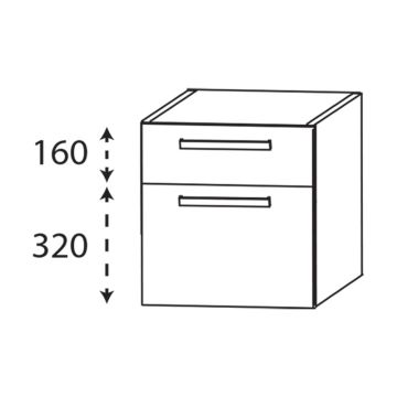 Laguna Platino 2.0 Plattenunterschrank - 90 cm Skizze