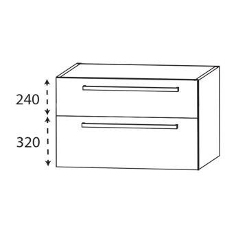 Laguna Platino 2.0 Waschtischunterschrank - 60 cm Skizze
