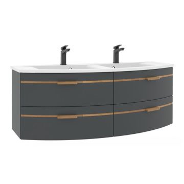 Pelipal Serie 7045 Mineralguss-Doppelwaschtisch mit Unterschrank 131 cm