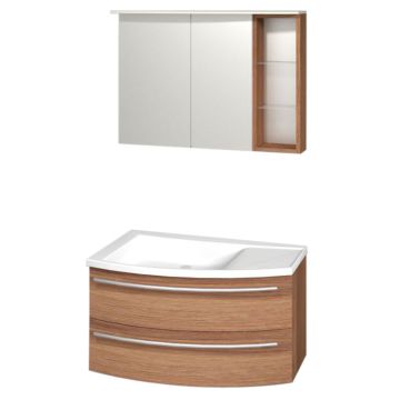 Puris Crescendo Badmöbel Set 90 cm rechts Flächenleuchte