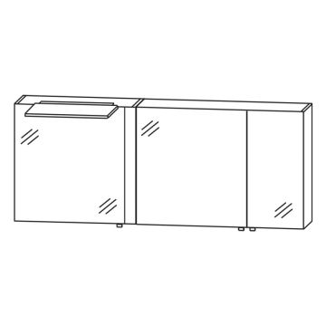 Puris Modern Life Spiegelschrank - 156 cm rechts