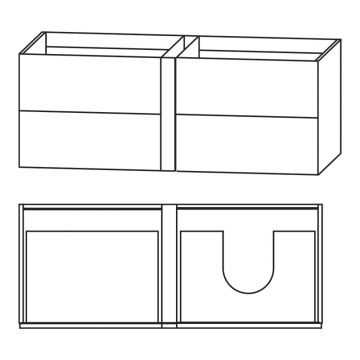 Puris Modern Life Waschtischunterschrank - 126 cm Skizze links