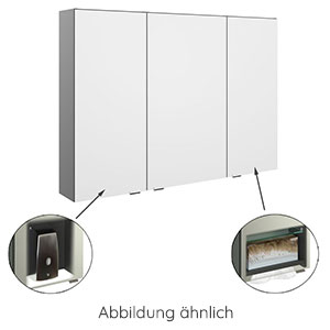 Ausführung Spiegelschrank: Platz für Kosmetik-Tuchbox re, Platz für Seifenspender li