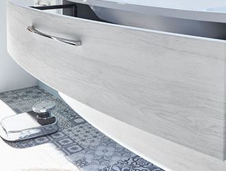 Badm&ouml;bel Oberfl&auml;che Wei&szlig; Holzoptik