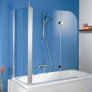 Eck-Duschwand f&uuml;r Badewanne